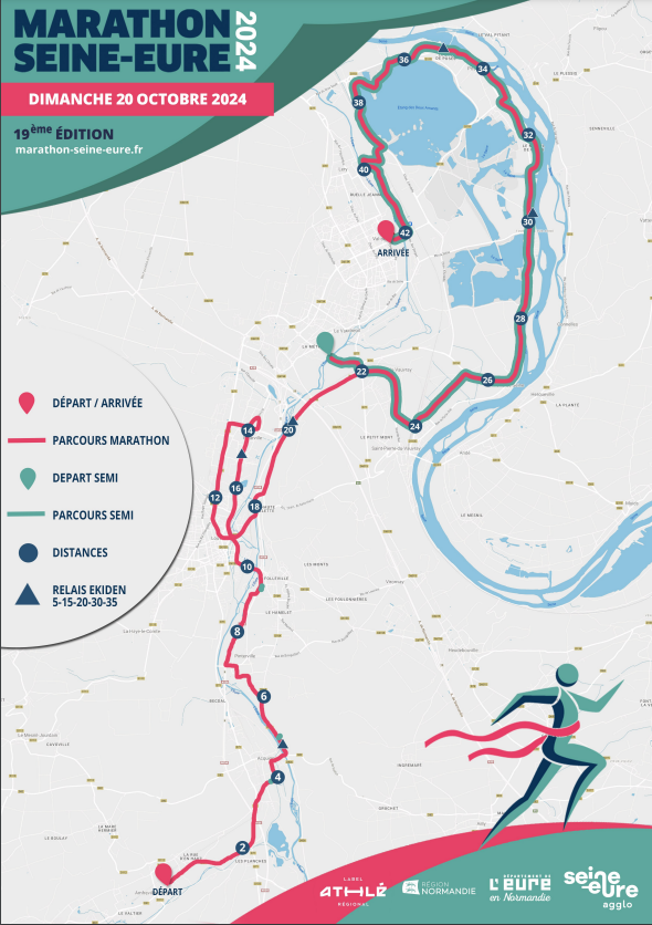 Parcours Marathon Seine Eure 2024